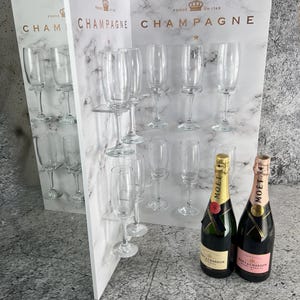 X ウォール 24 フルート テーブルトップ スタンド、フルート スタンド、シャンパン スタンド、シャンパン ウォール、シャンパン カート、フルート ディスプレイ、テーブルトップ スタンド、24 フルートを収納
