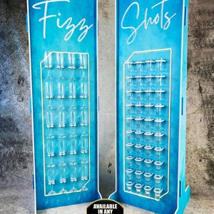 Ściana LED Fizz i ściana LED Shots 2 Walls Inc., ściana LED Champagne, stojak na szampana, ściana Shots, 2-częściowy zestaw wystawowy na wydarzenie z oświetleniem LED