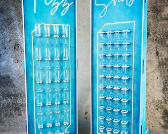 Pared LED de champán y chupitos: conjunto de exhibición para eventos de 2 piezas