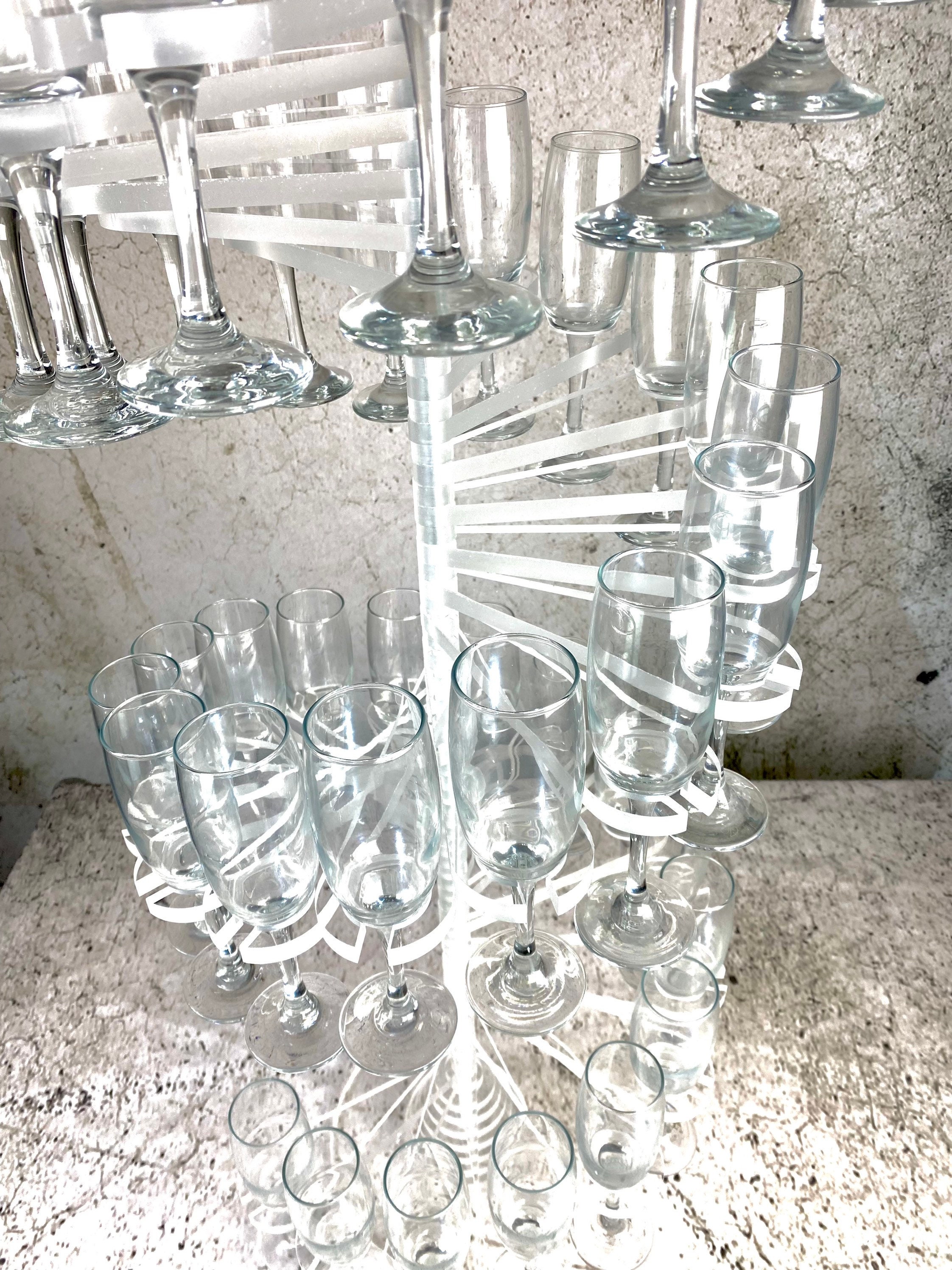Champagne Flute Stand, Champagne Flute Spiral Prosecco Flute Spiral Made  From Thick Clear Acrylic Stand Out Piece. 2 Sizes Available 20/40 