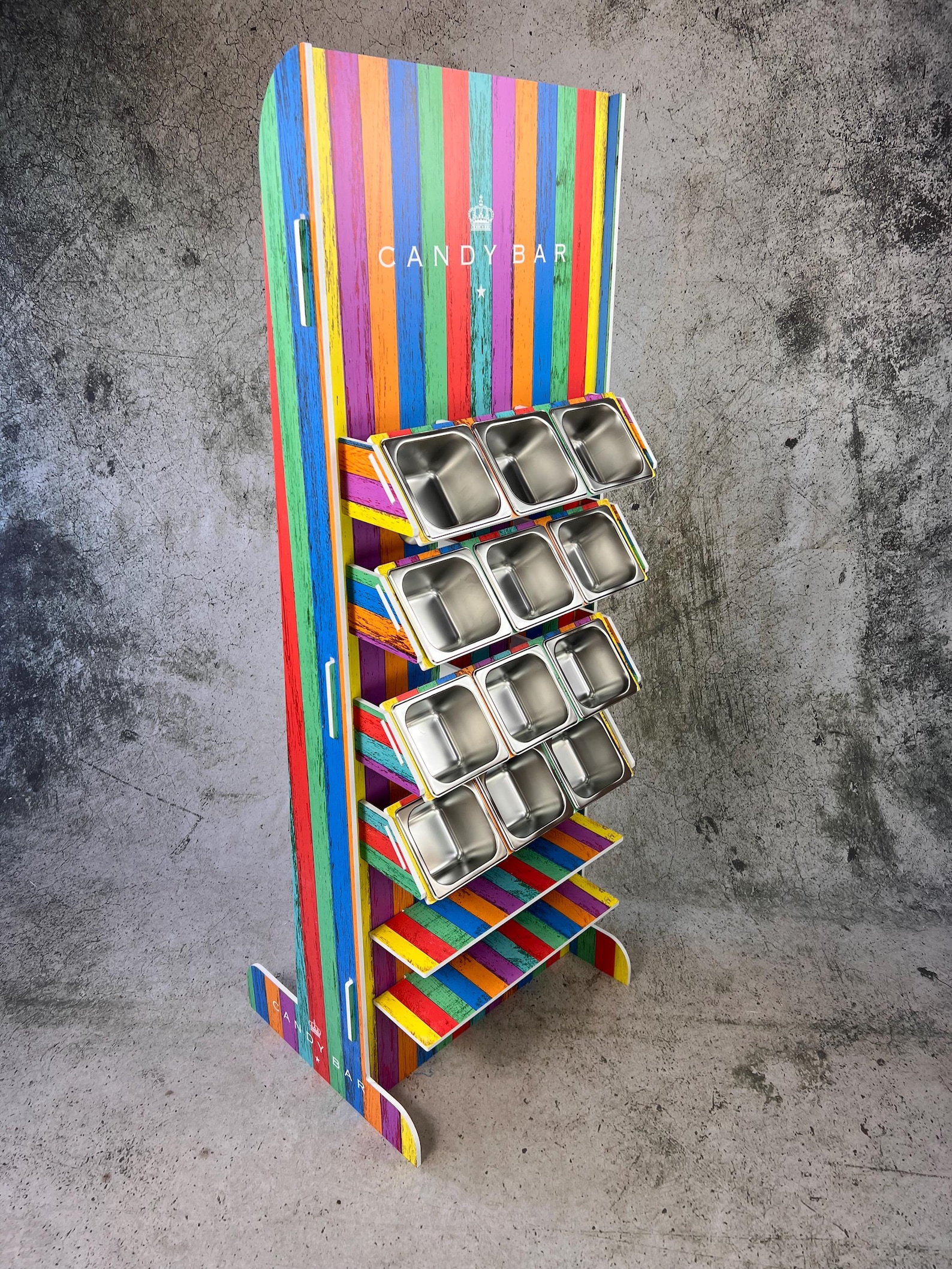 Standing Candy Floor Standing Candy Bar Wall 1.8m Tall, 12 Gastronorm Containers ...