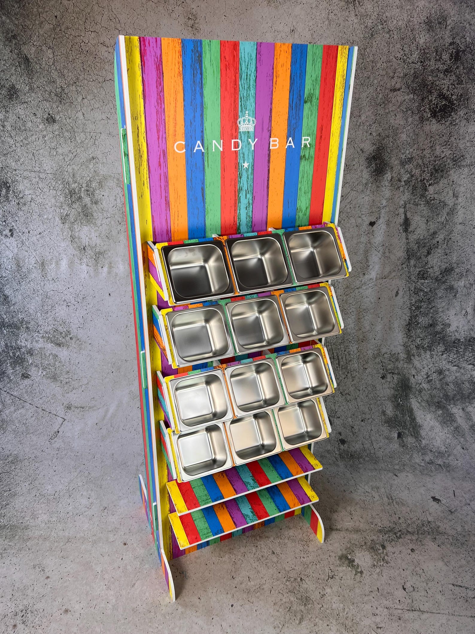 Standing Candy Floor Standing Candy Bar Wall 1.8m Tall, 12 Gastronorm Containers ...