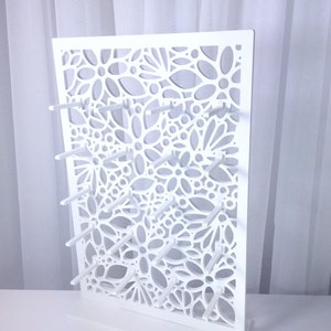 Donut Wall Stand, White 10mm waterproof plastic, Doughnut wall, Donut Stand. Intricate Cut Design. Various Size Options From 9 to 96 Donuts