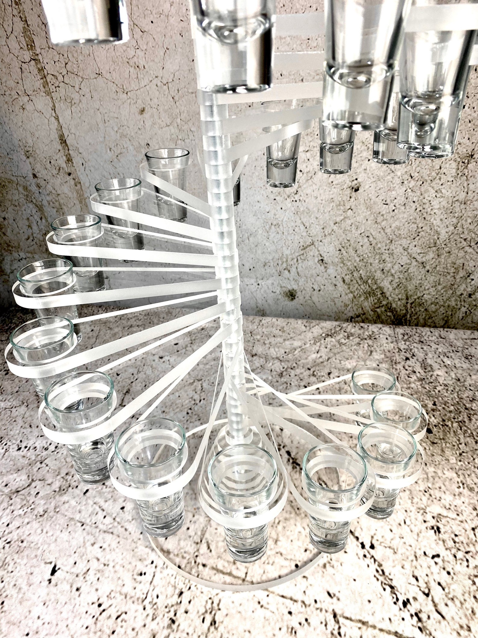 Shot Glass Stand Shot Glass Spiral Shot Dessert Stand Made Etsy