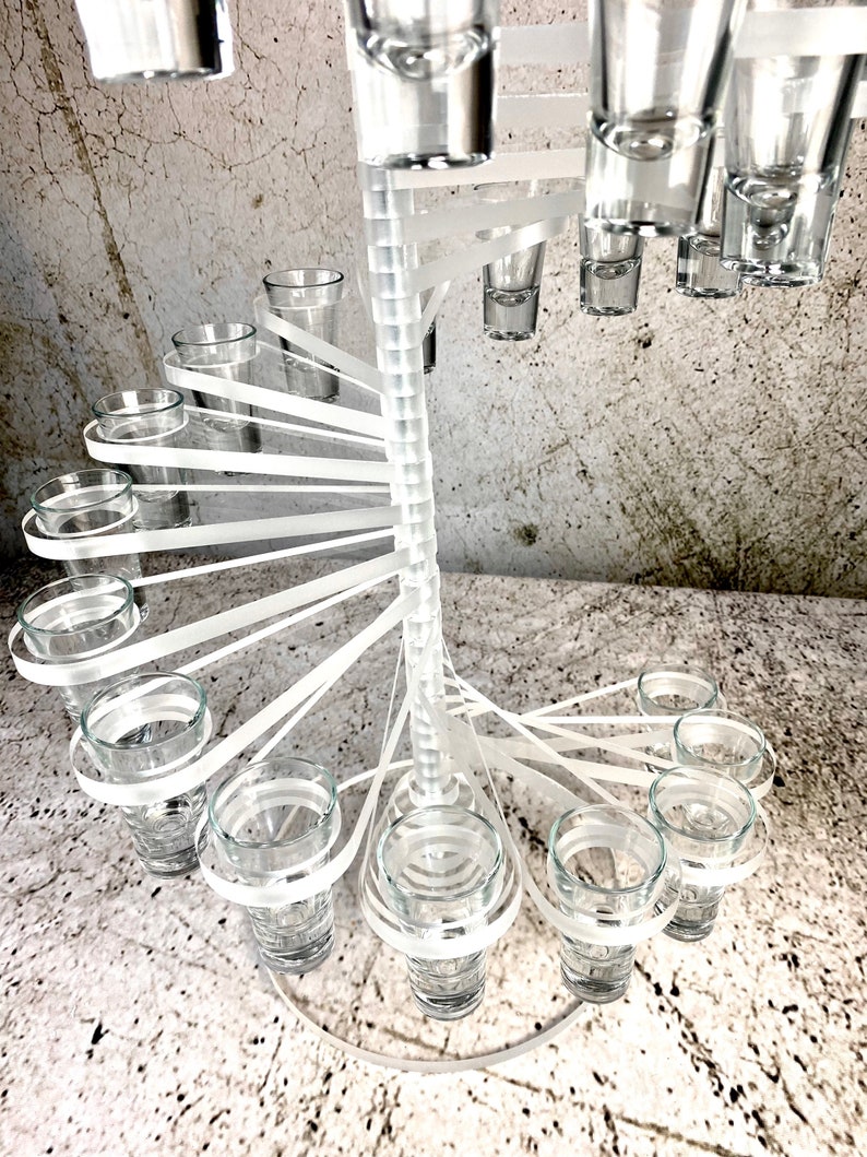Shot Glass Stand Shot Glass Spiral Shot Dessert Stand Made Etsy