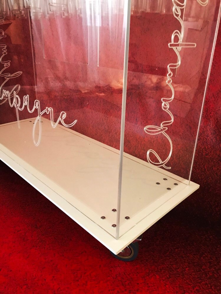 Champagne Bar Champagne Cart. Clear Acrylic Tall Bar Cart4ft Etsy
