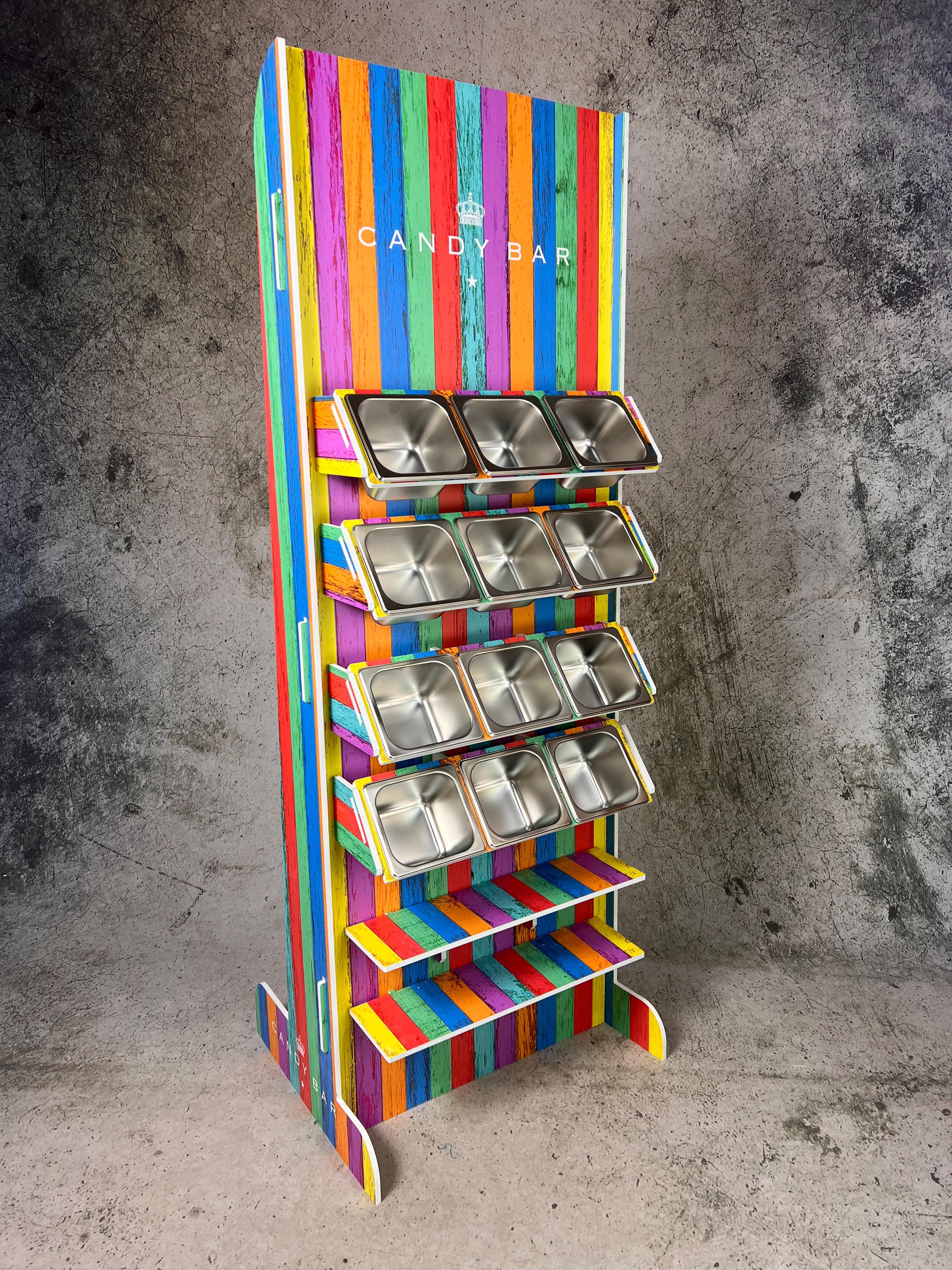 Standing Candy Floor Standing Candy Bar Wall 1.8m Tall, 12 Gastronorm Containers ...