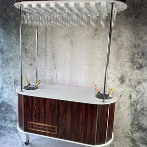 Champagne cart, Double Cart Round End, Champagne bar, Candy Cart, Multipurpose Cart 5ft wide x 7ft tall x 2ft Deep with coaster wheels/legs