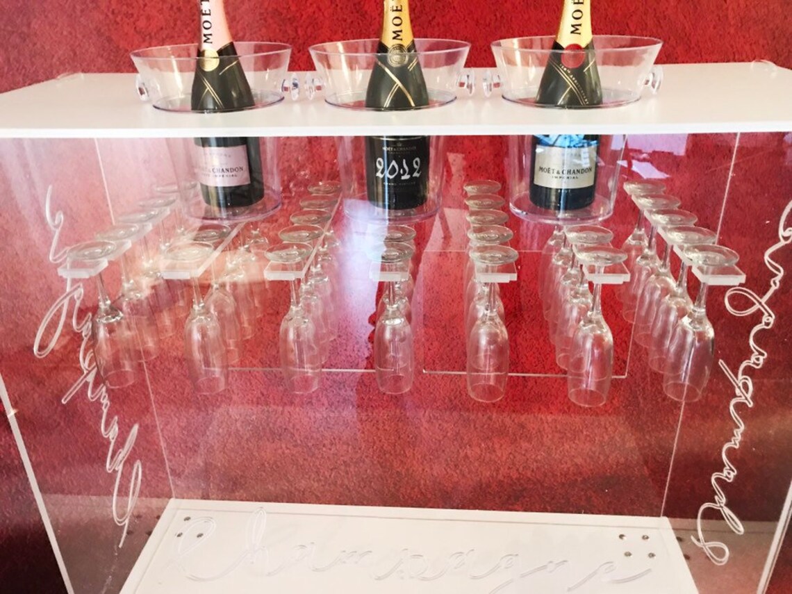 Champagne Bar Champagne Cart. Clear Acrylic Tall Bar Cart Etsy