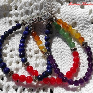 Pulsera de múltiples cuentas de colores con pedrería (A23)