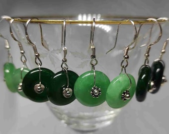 Pendientes en forma de donut de jade (O51)