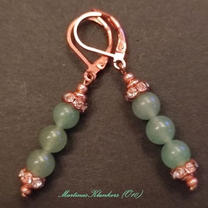 Jade earrings in rose gold