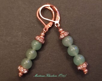 Jade earrings in rose gold