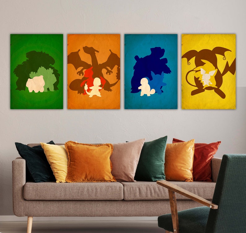 Minimalist Pokemon Poster Pokemon Print Pokemon Poster Set Etsy Israel