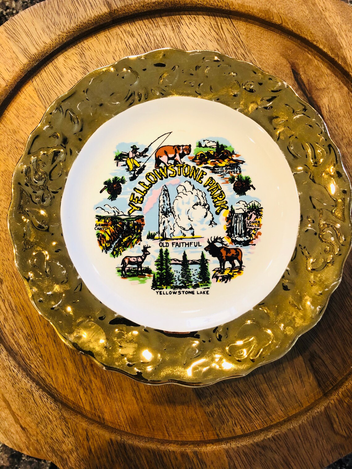 Yellowstone Vintage Yellow Stone Collector Plate Yellowstone Etsy UK