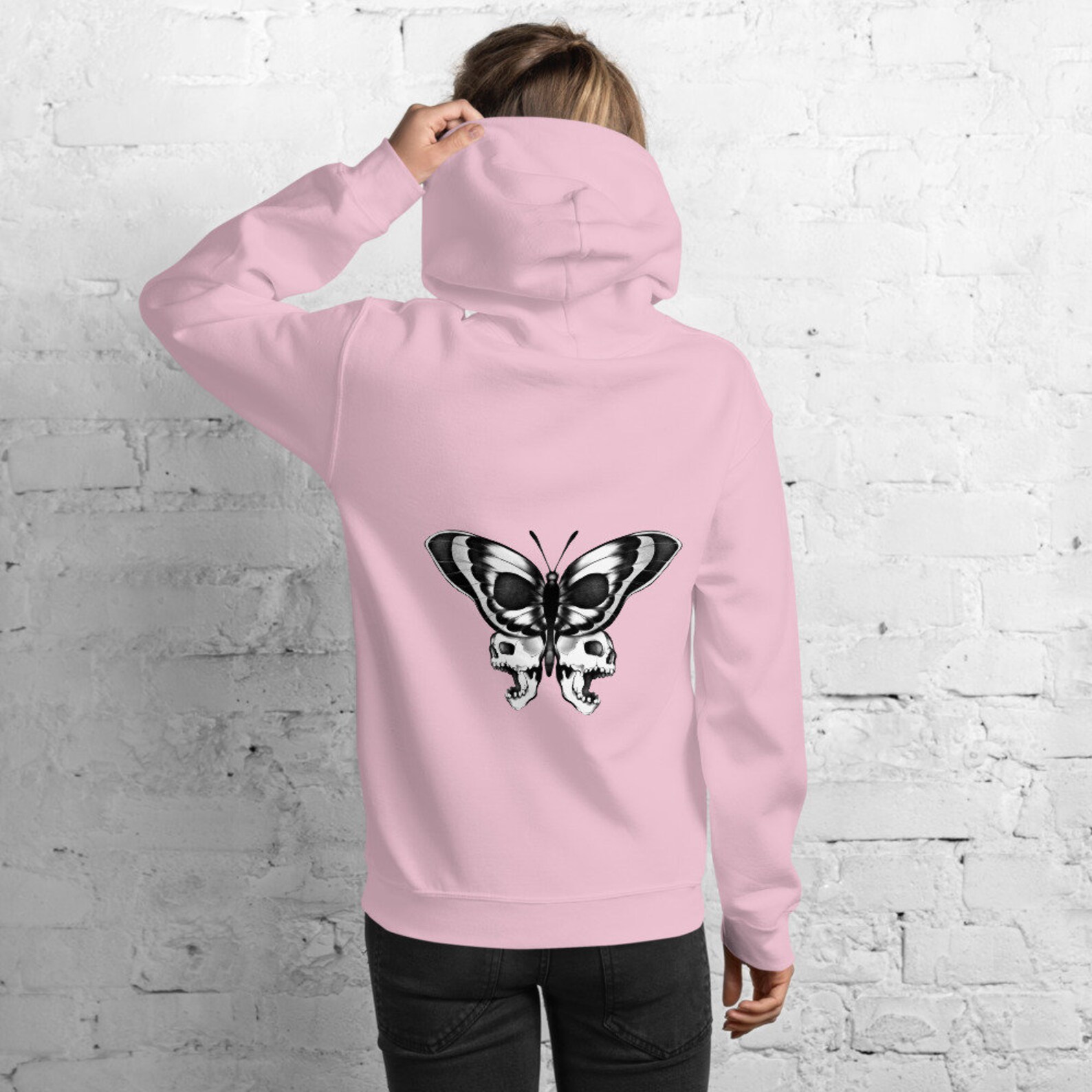 Skull Butterfly Pullover Hoodie | Etsy