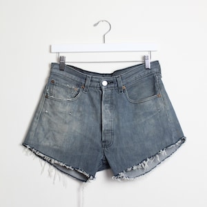Levi&#39;s 501 Cut-off Grey Denim Shorts