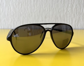 y2k deadstock black sunglasses aviator style