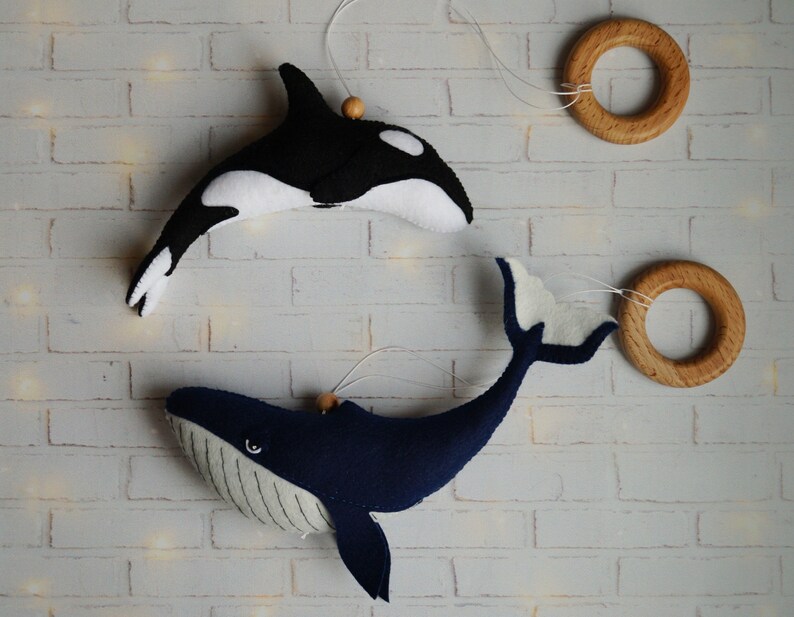 Ocean Play Gym Toy Whale Orca and Narwhal Hanging Activity Etsy