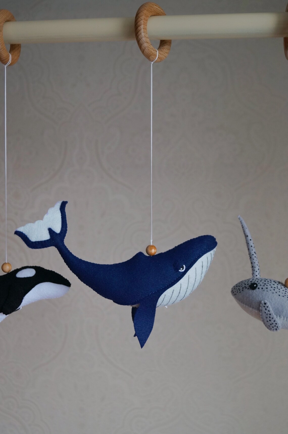Ocean play gym toy Whale orca and narwhal hanging activity Etsy