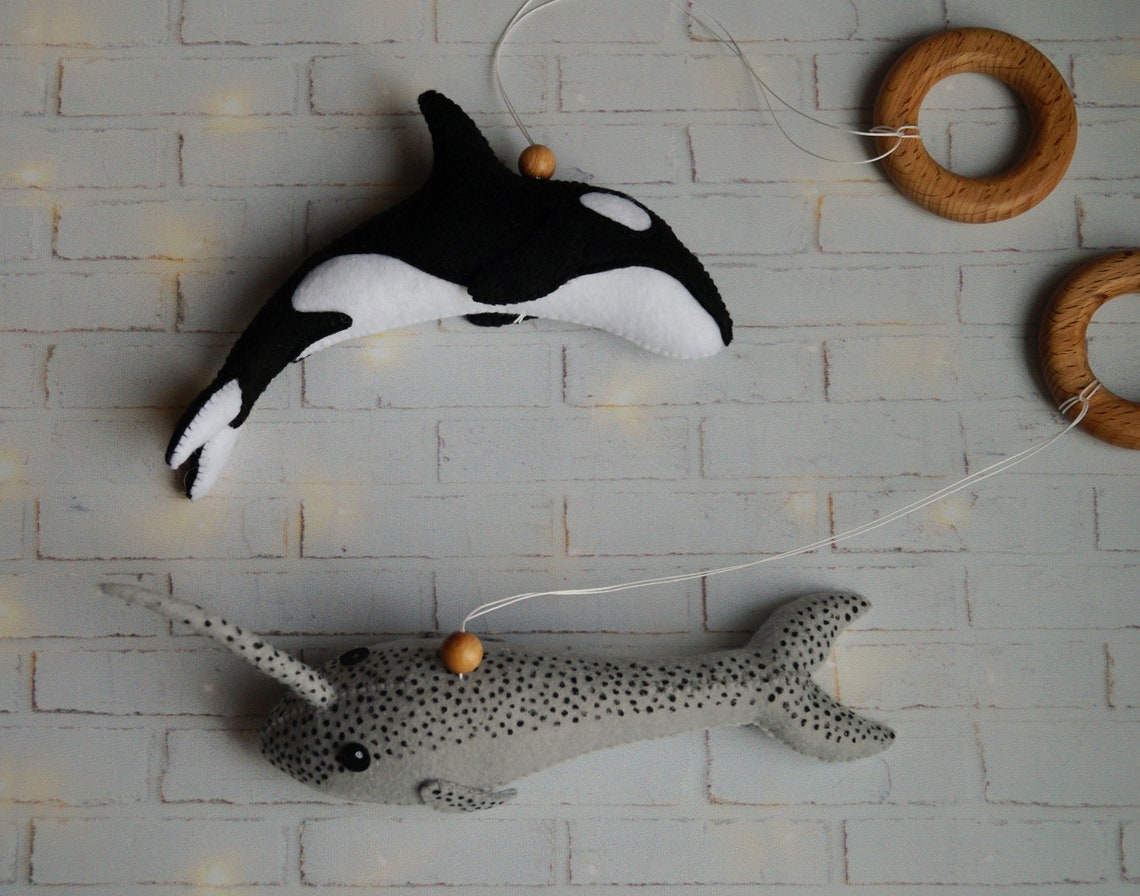 Ocean play gym toy Whale orca and narwhal hanging activity Etsy