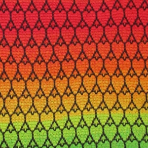 Patrón de manta de crochet con mosaico de corazones (Descargar PDF)