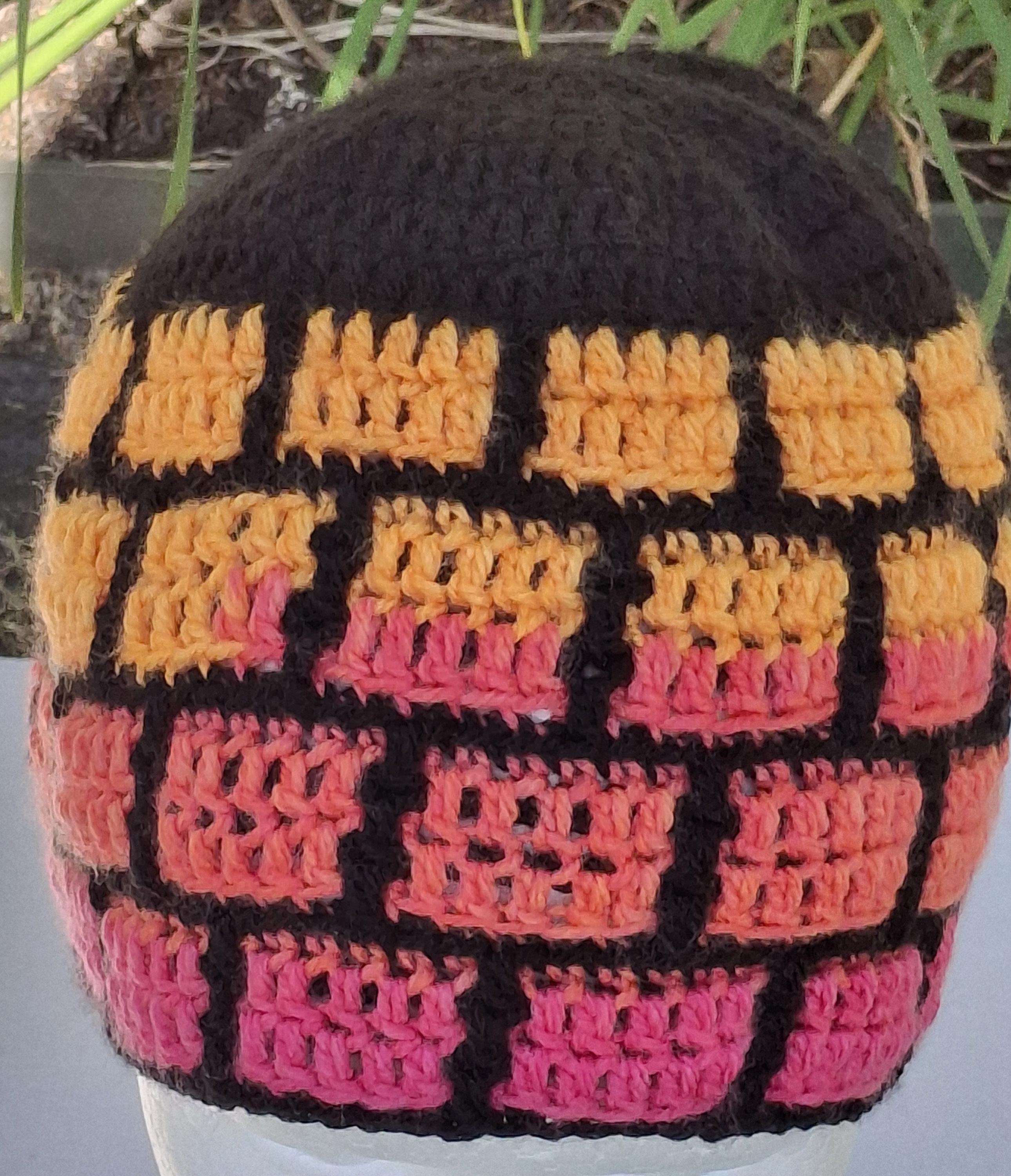 Adult sized Overlay Mosaic Brick Beanie