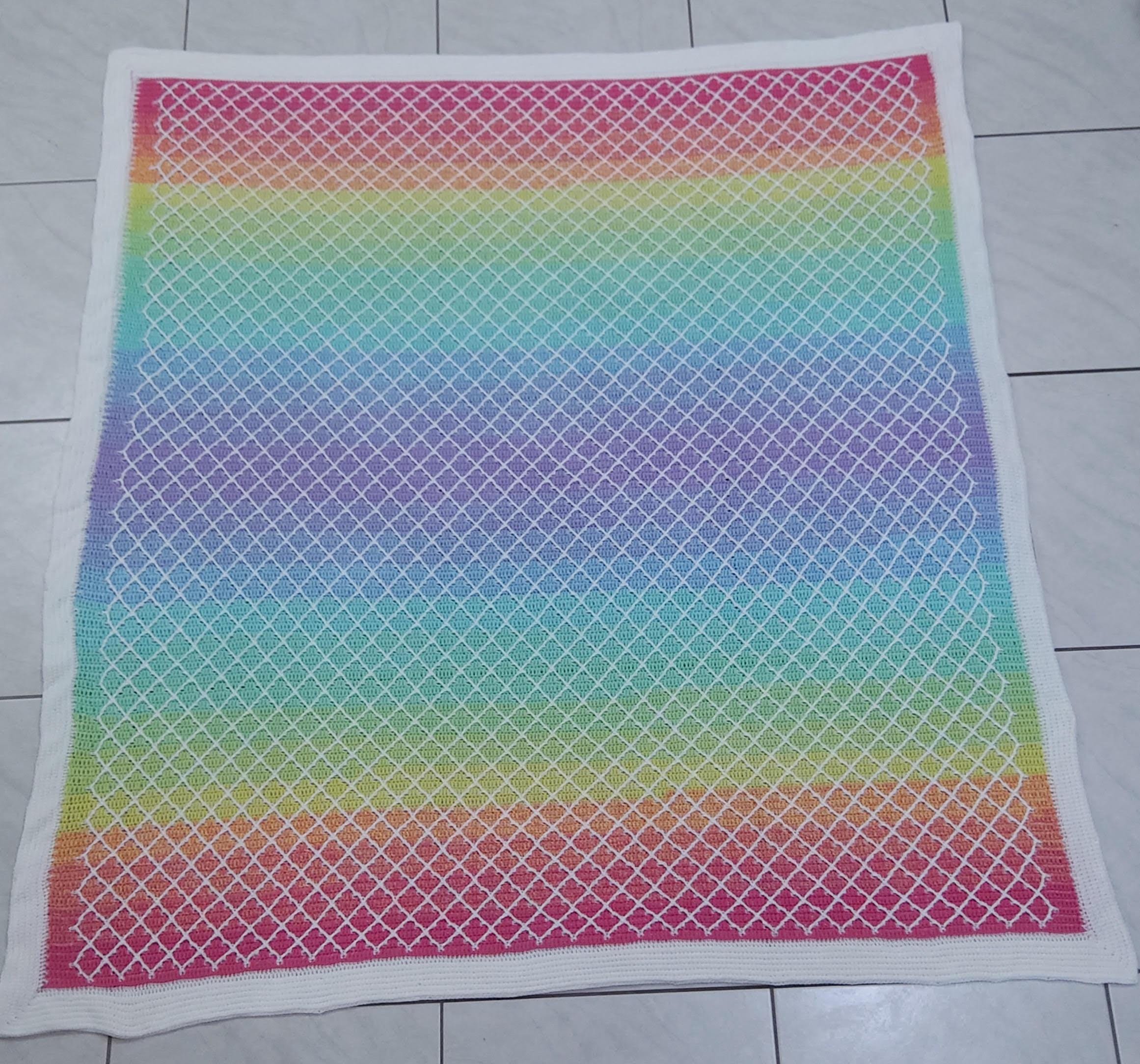 Festive Diamonds Mosaic Crochet Blanket