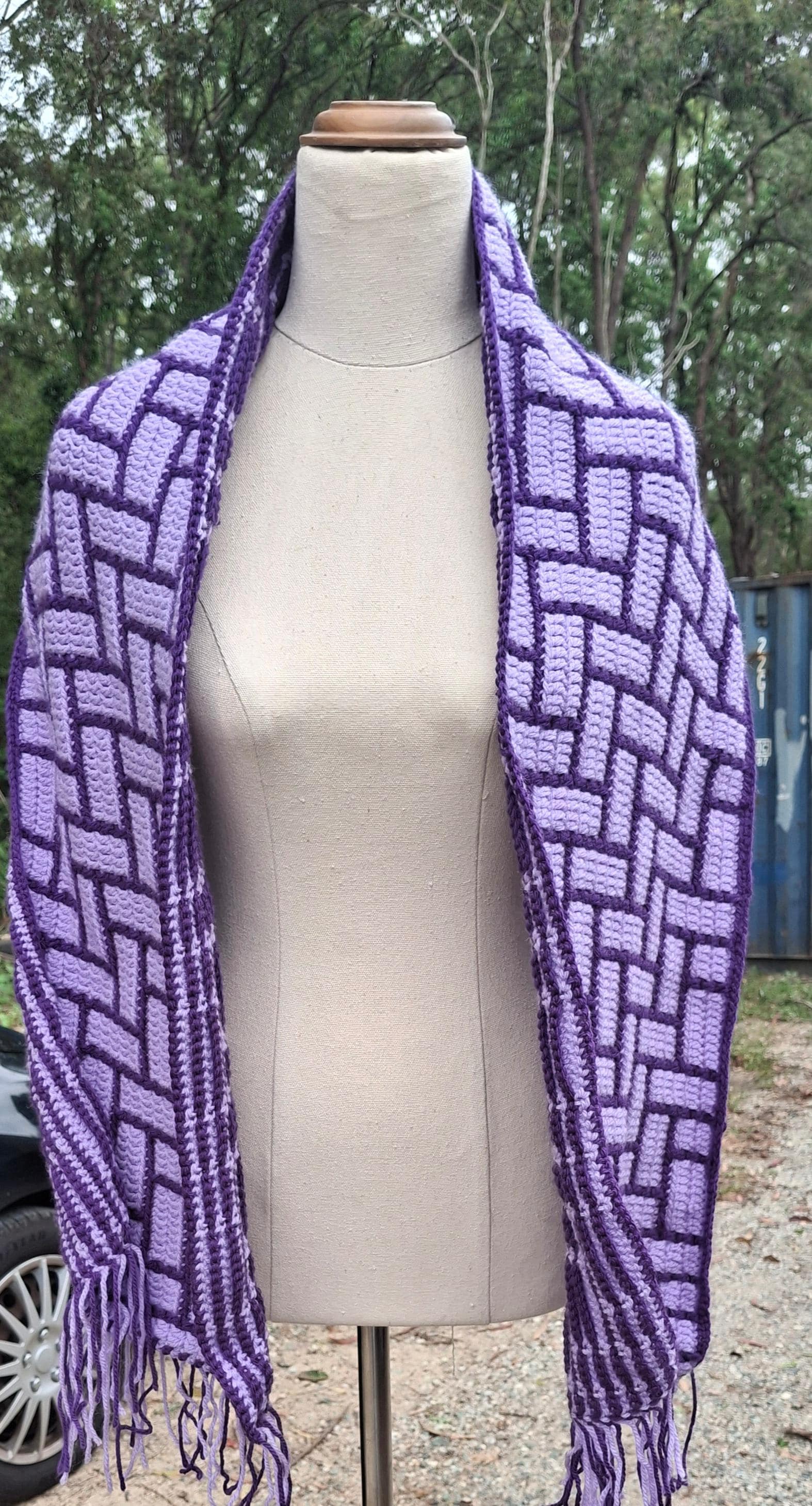 overlay mosaic crochet scarf pattern, Dominoes