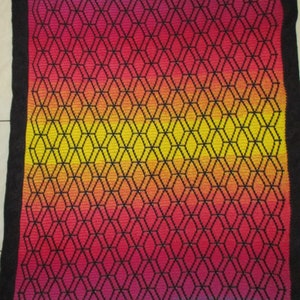 Sunset diamonds, mosaic overlay crochet pattern
