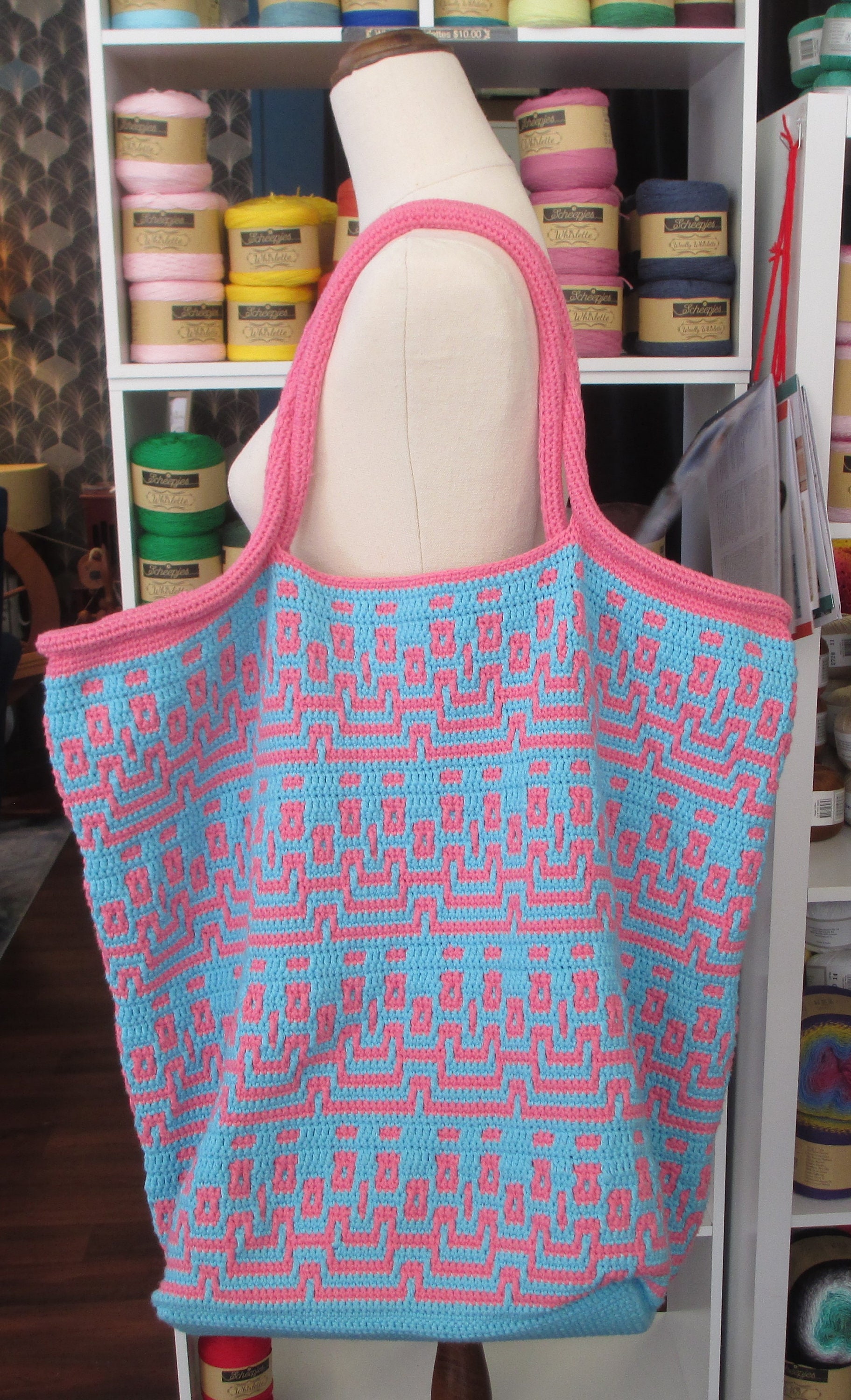 Donna's Happy Face Mosaic crochet bag, pattern only