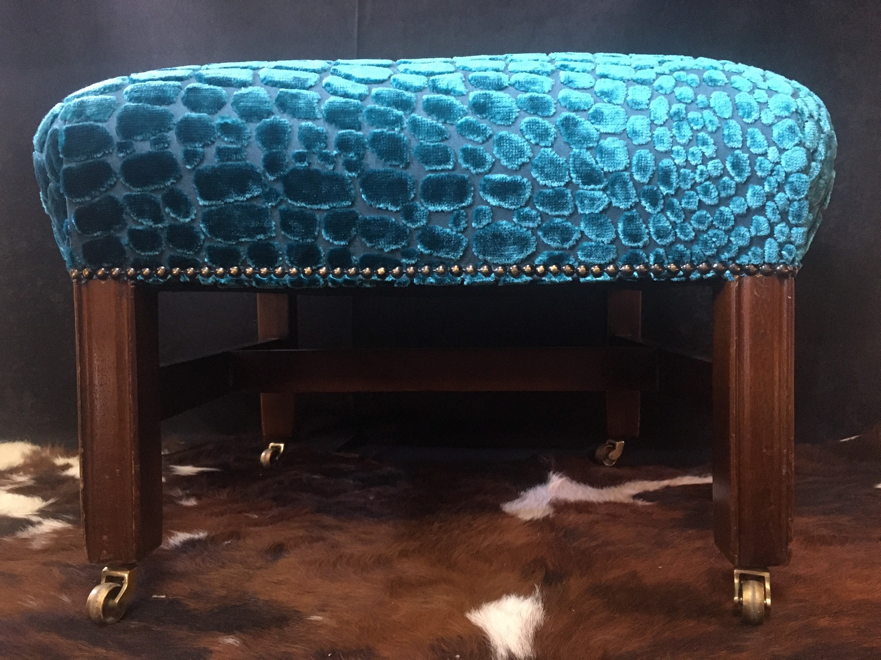 Antique large Ottoman Footstool Reupholstered In Designers Etsy