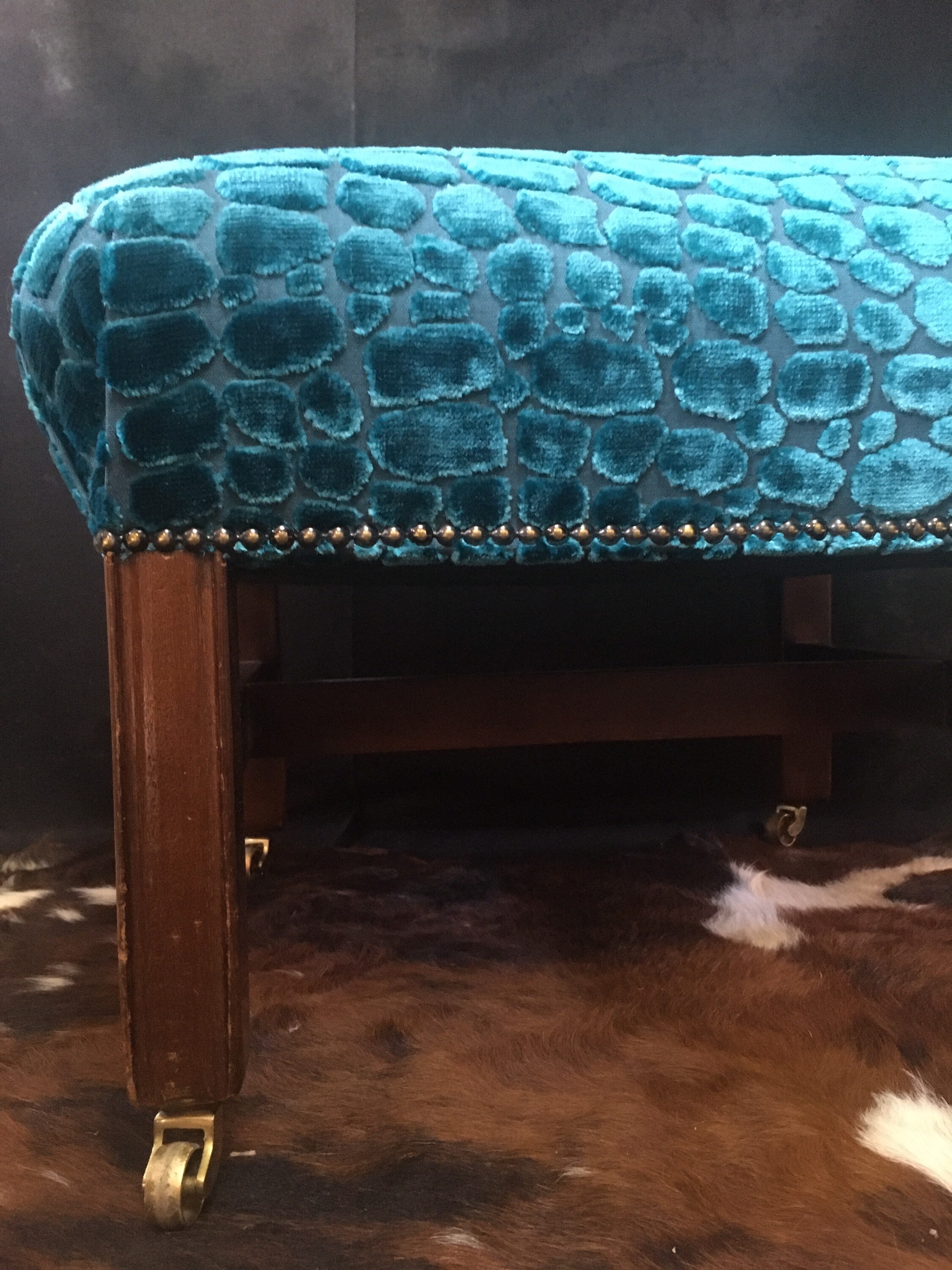 Antique large Ottoman Footstool Reupholstered In Designers Etsy