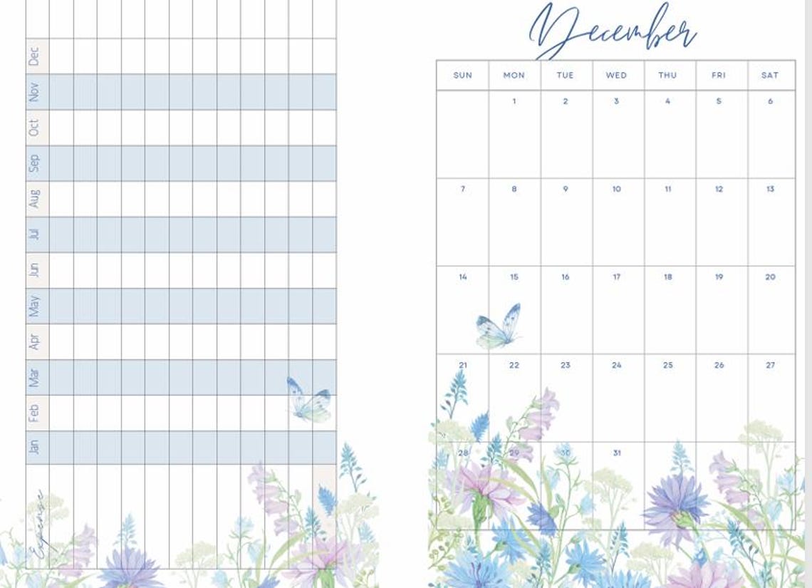 2025 Printable Monthly Planner Wildflower Theme. Meditation Black Girl ...