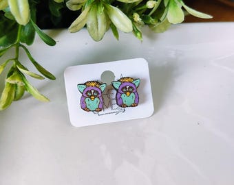 Furby Stud Earrings | 90s Retro Kitsch Jewelry