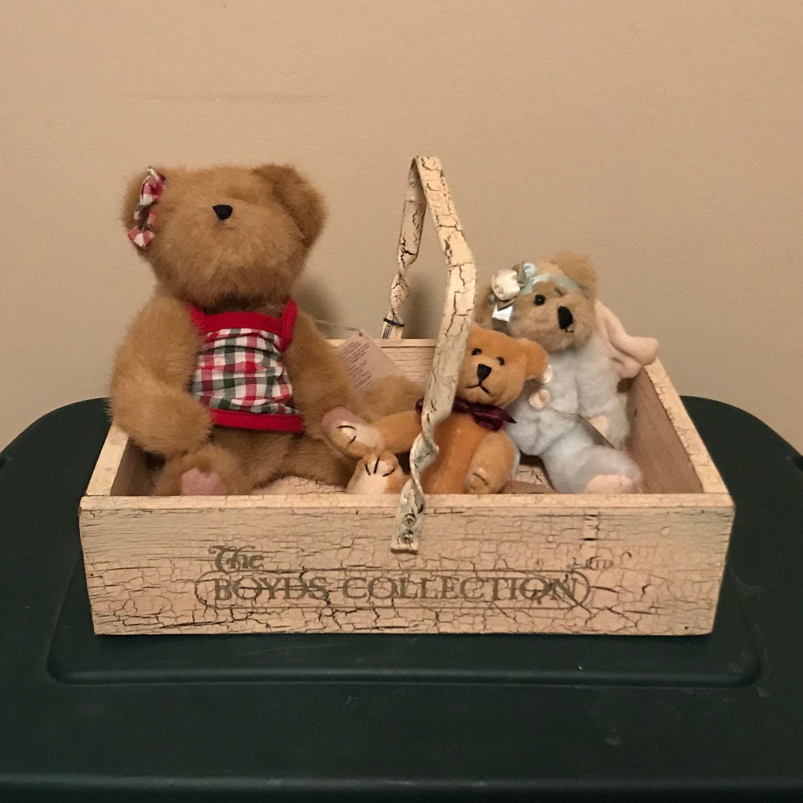 Boyds Bears Collection large crackled carry crate/basket/box Etsy