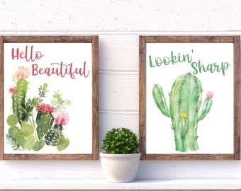 Cactus Bathroom Decor Etsy