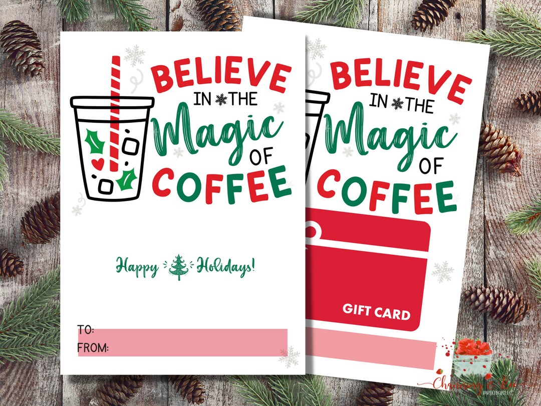 PRINTABLE Christmas Coffee Gift Card Holder / (Download Now) - Etsy
