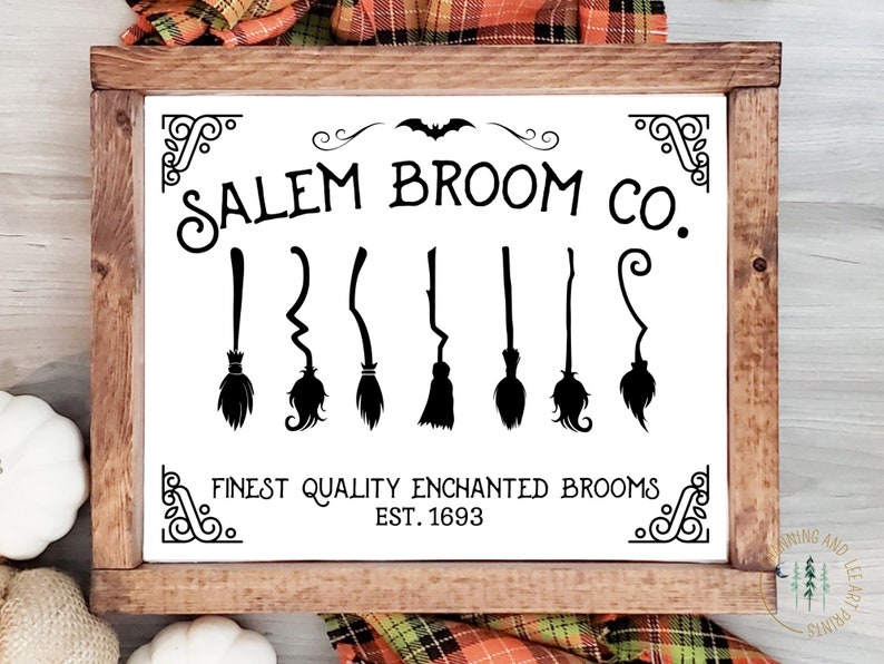 Hocus Pocus Decor / Salem Broom Company Sign / Halloween Decor Etsy