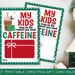 PRINTABLE Coffee Gift Card Holder / Teacher Christmas Gift Card Holder / Coffee / Stocking Stuffers / Starbucks / Teacher Christmas Gifts