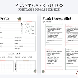 Plant Care Tracker PRINTABLE / Plant Care Planner /  Houseplant Care / Indoor Plant Care / Organizer / Planner / Garden Journal / Schedule