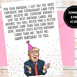 Trump Birthday Card / Birthday Card / Trump / Happy Birthday ...