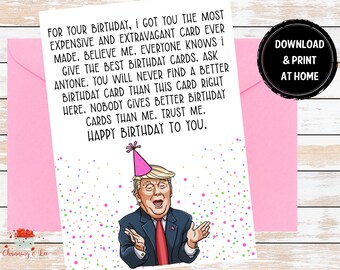 Trump Birthday Card - Etsy