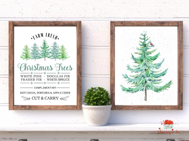 Christmas Decorations / Christmas PRINTABLES Set of 2 / Rustic - Etsy