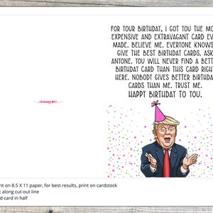 Trump Birthday Card / Birthday Card / Trump / Happy Birthday ...