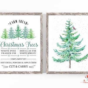 Christmas Decorations / Christmas PRINTABLES Set of 2 / Rustic Holiday ...