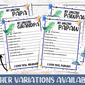 Fathers Day PRINTABLE Questionnaire / Grandpa Fathers Day Gift Etsy Fathers Day PRINTABLE Questionnaire / Grandpa Fathers Day Gift Etsy