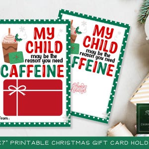 PRINTABLE Christmas Gift Card Holder / Teacher Christmas Gifts / Gift Card / Christmas Gifts / Stocking Stuffers / Teacher Appreciation
