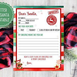 Letter to Santa PRINTABLE / Kids Letter to Santa / Santa Letter / Christmas / Christmas Printable / Letter to Santa Claus / PRINTABLE