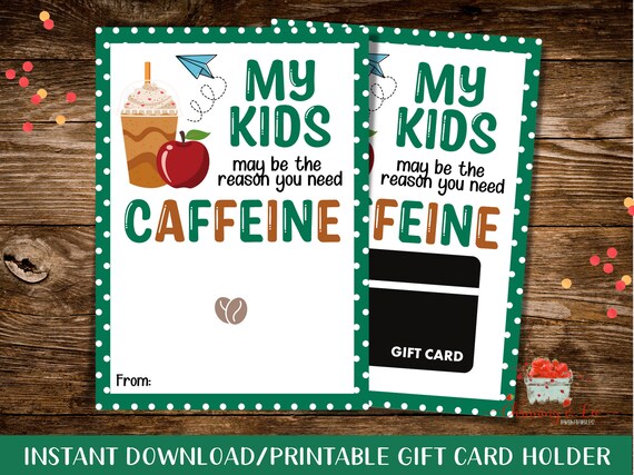 PRINTABLE Starbucks Gift Card Holder / Back to School / First - Etsy